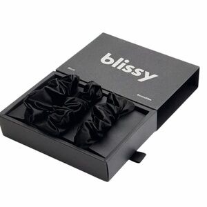 NWT Blissy Pack of 3 Black Silk Scrunchies